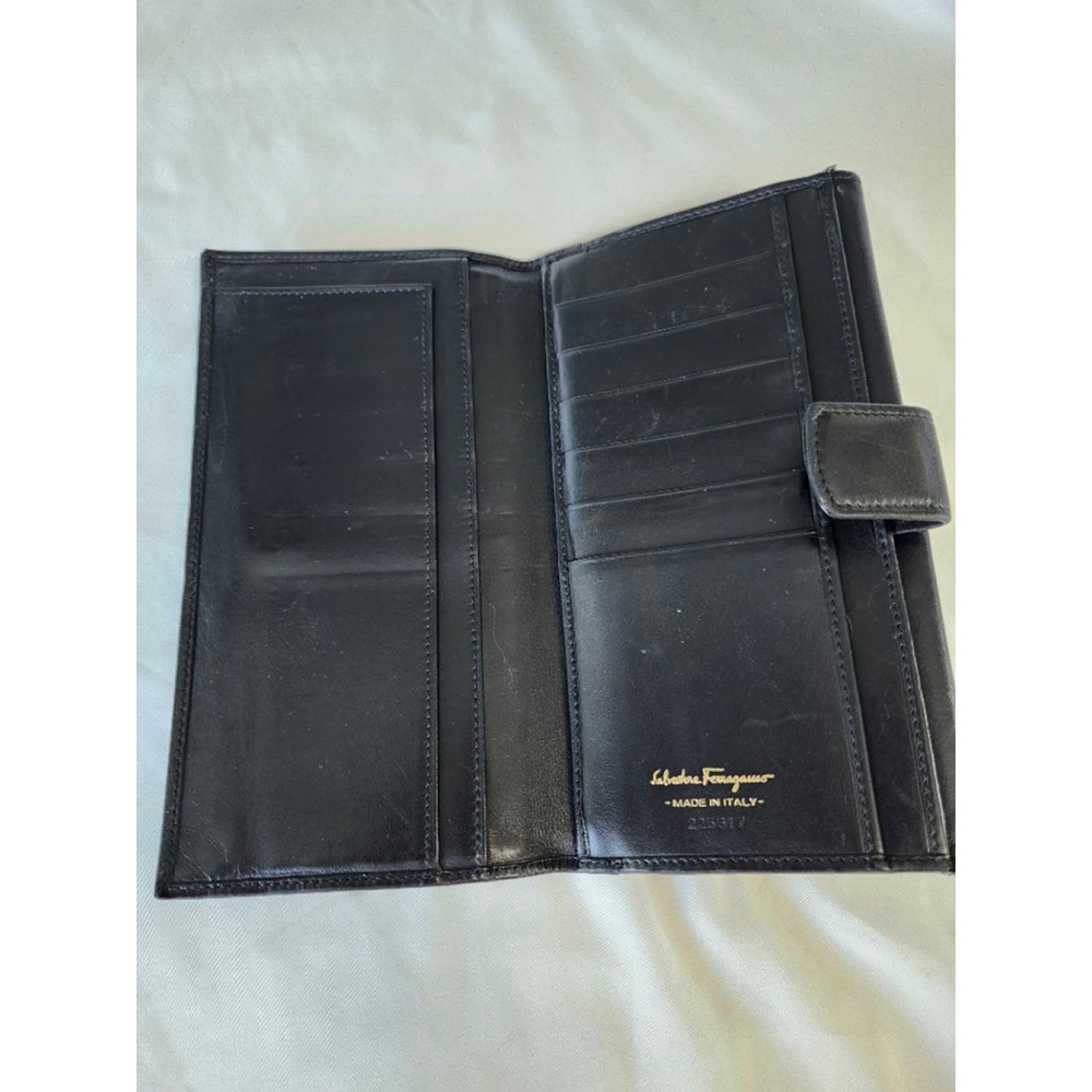 Salvatore Ferragamo Black Leather Wallet One Size - Picture 6 of 15
